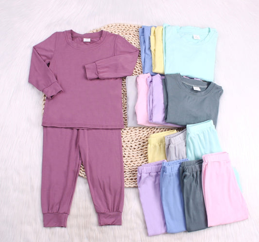 Solid Color Bamboo Fiber Baby Set