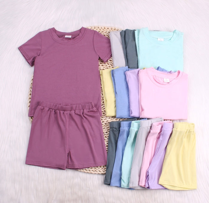 Solid Color Bamboo Fiber Baby Set