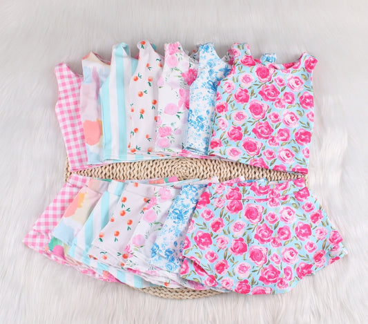 Floral Skirt Baby Yoga Leisure Set