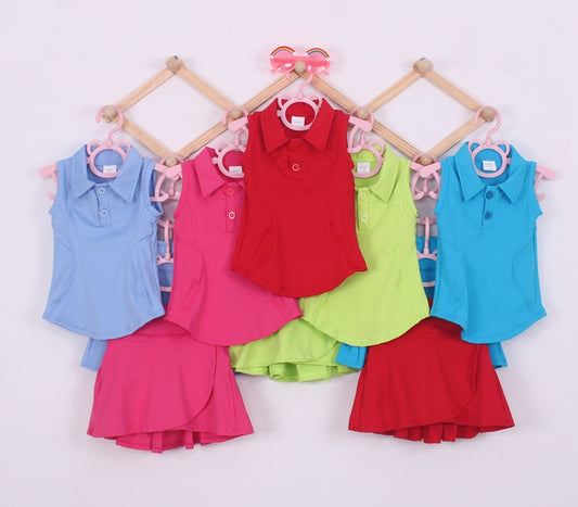 Soild Color Skirt Baby Yoga Leisure Set