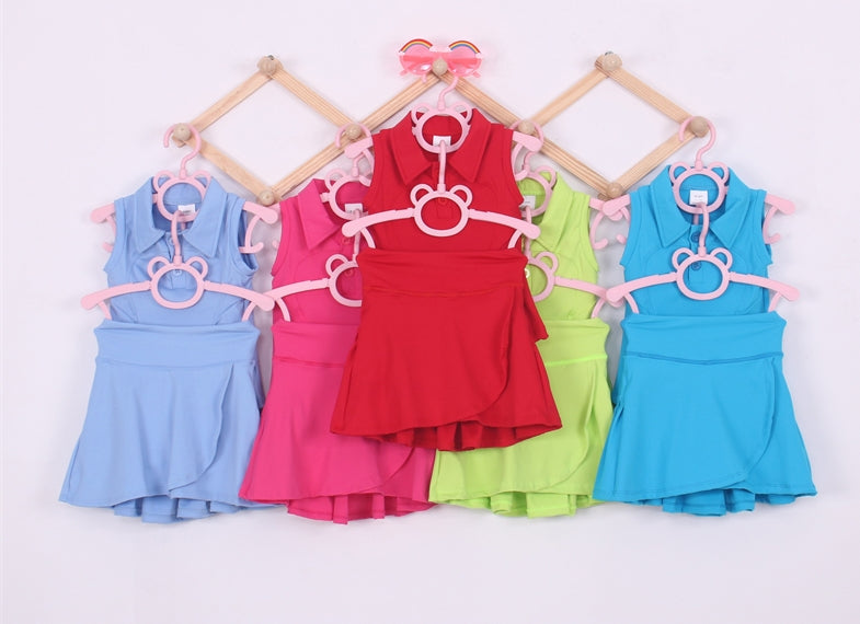 Soild Color Skirt Baby Yoga Leisure Set