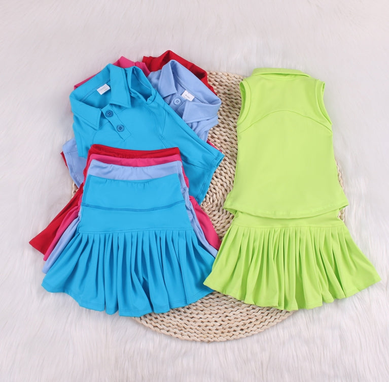 Soild Color Skirt Baby Yoga Leisure Set