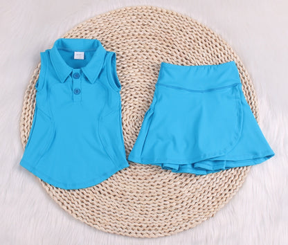 Soild Color Skirt Baby Yoga Leisure Set