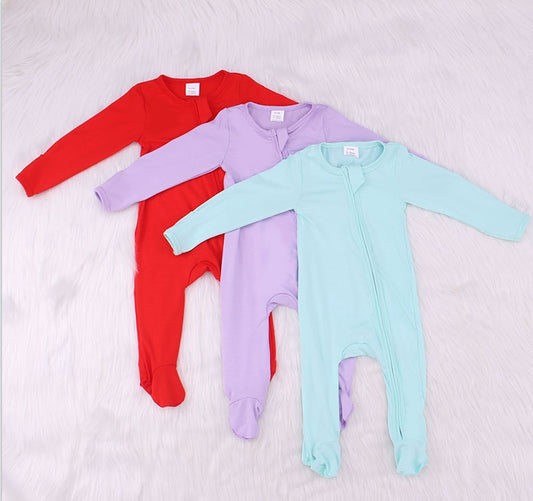 Solid Color Bamboo Fiber Baby Crawling Suit