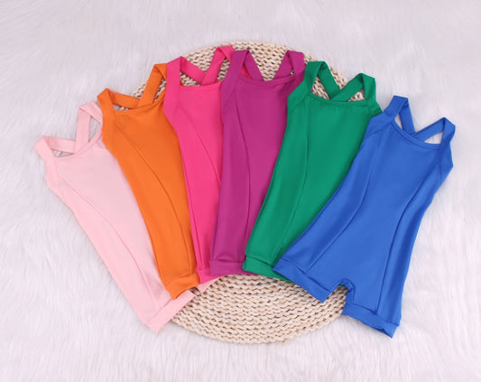 Refreshing Summer Solid Color Yoga Baby Jumpsuit