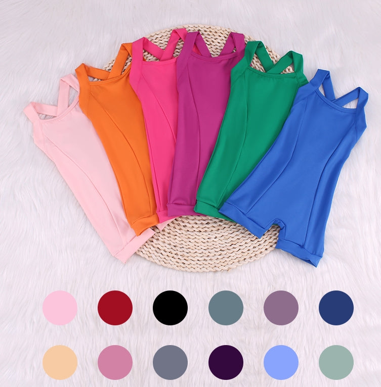 Refreshing Summer Solid Color Yoga Baby Jumpsuit