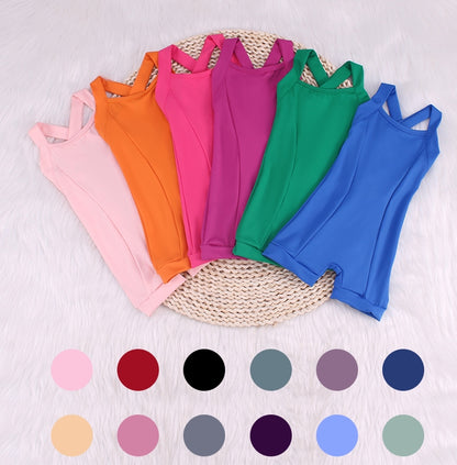 Refreshing Summer Solid Color Yoga Baby Jumpsuit