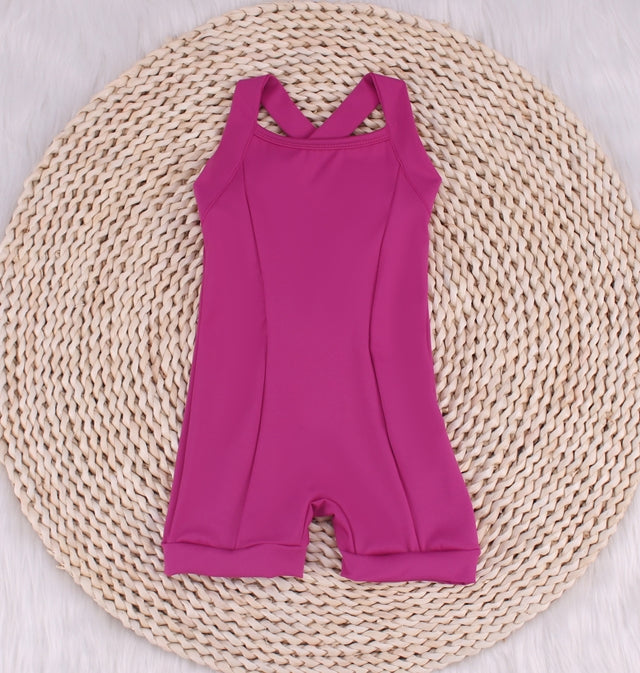 Refreshing Summer Solid Color Yoga Baby Jumpsuit