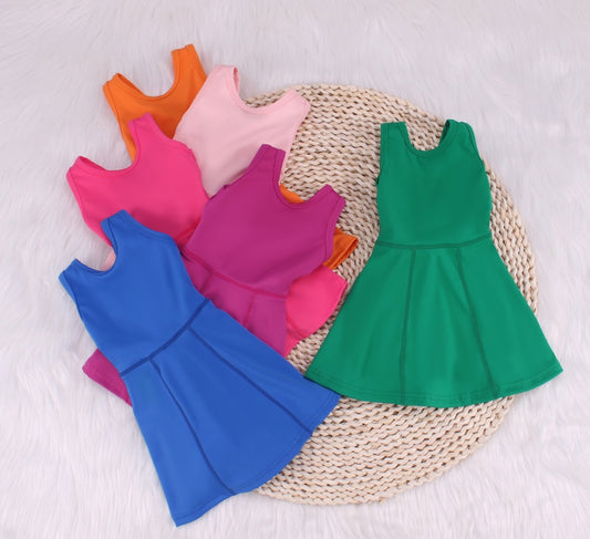 Refreshing Yoga Baby Dress In Solid Colors