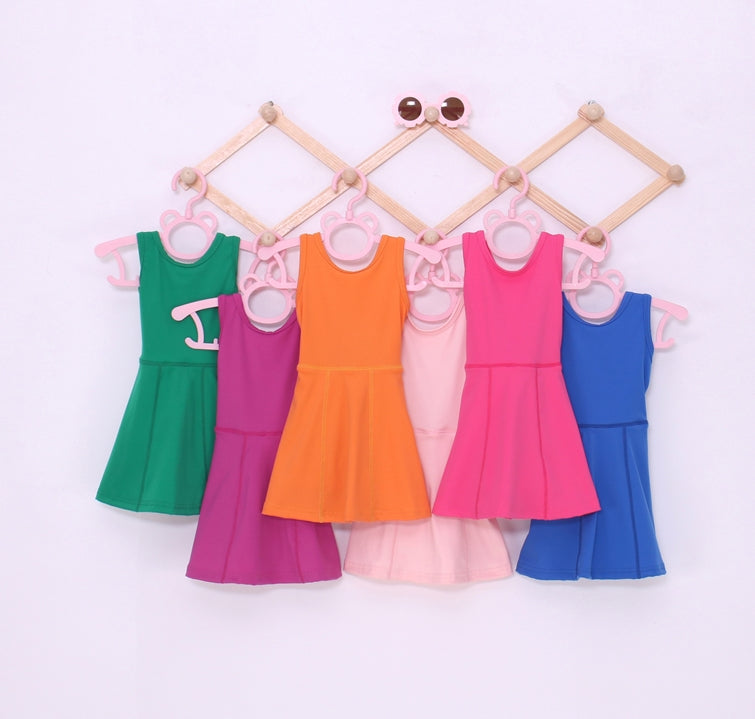 Refreshing Yoga Baby Dress In Solid Colors