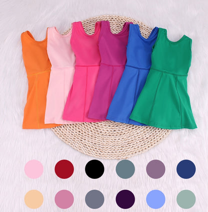 Refreshing Yoga Baby Dress In Solid Colors