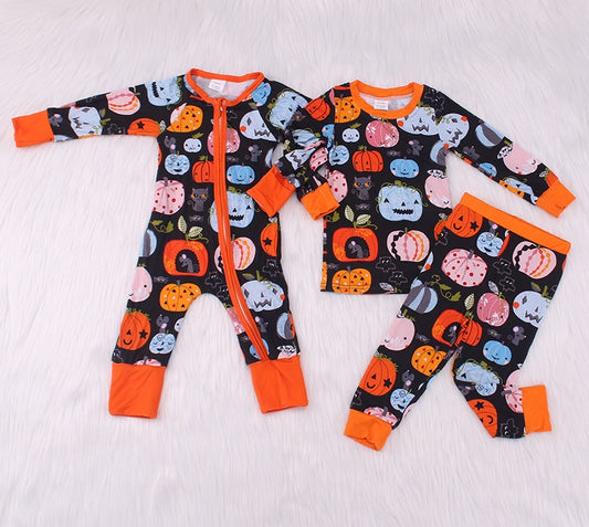 Pumpkin Halloween Bamboo Fiber Baby Crawling Suit