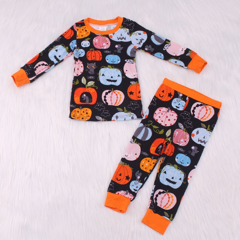 Halloween Pumpkin Print Bamboo Fiber Baby Set