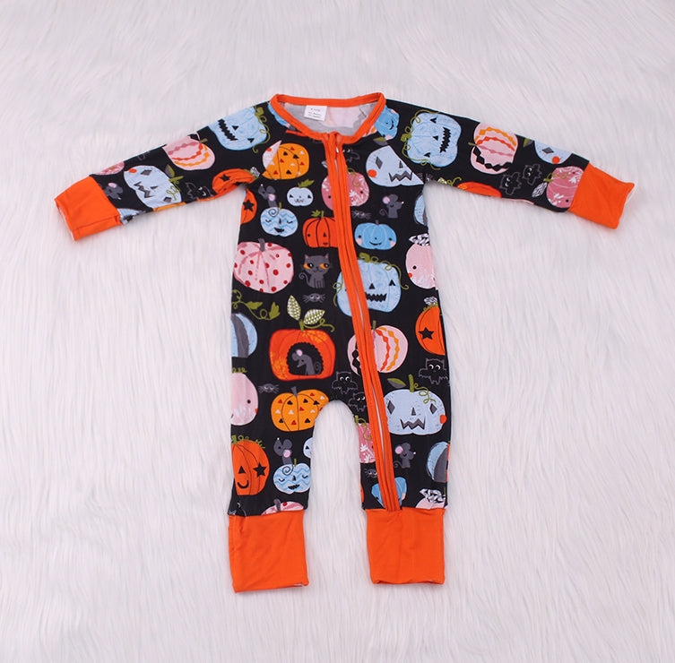 Pumpkin Halloween Bamboo Fiber Baby Crawling Suit