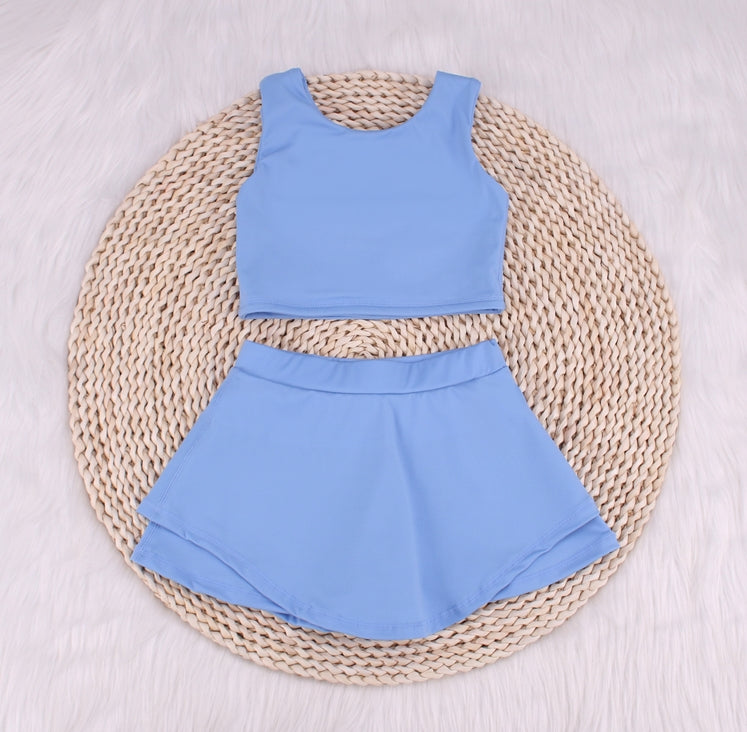 Solid Color Vest Baby Yoga Leisure Set