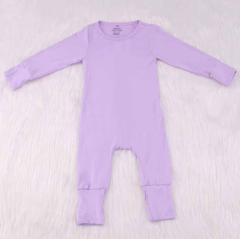 Solid Color Bamboo Fiber Baby Crawling Suit