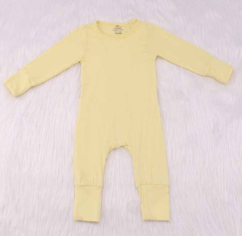 Solid Color Bamboo Fiber Baby Crawling Suit