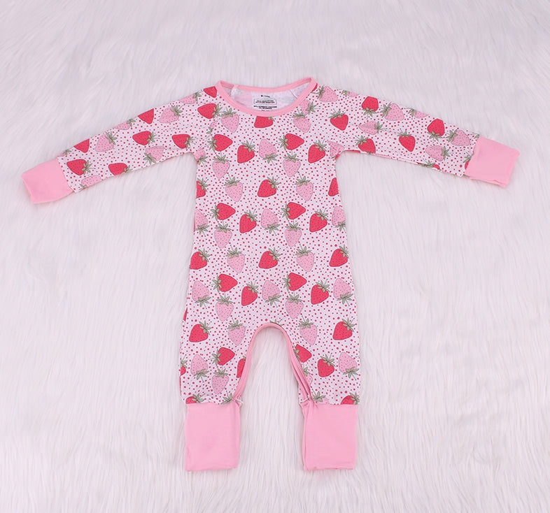 Warm Color Print Bamboo Fiber Baby Crawling Suit