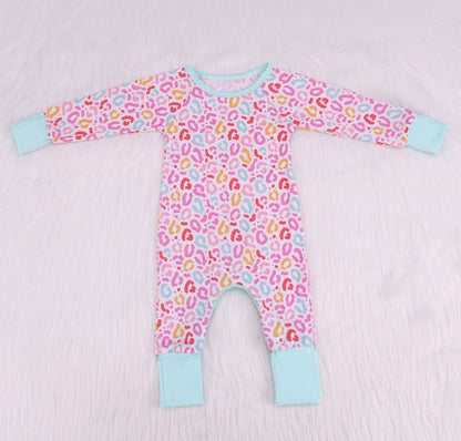 Warm Color Print Bamboo Fiber Baby Crawling Suit