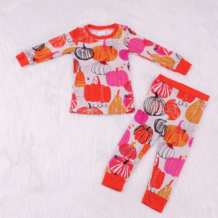 Pumpkin Print Bamboo Fiber Baby Set