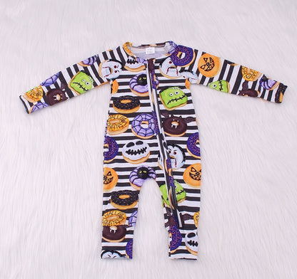 Spoof Halloween Print Bamboo Fiber Baby Crawling Suit（Big）