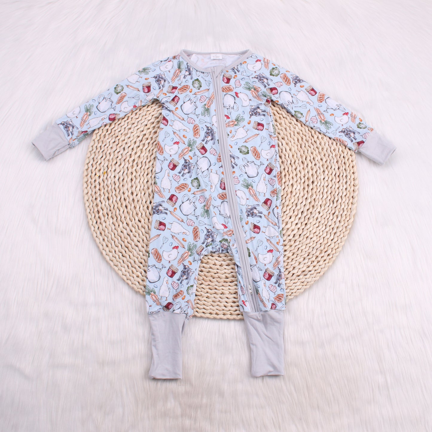 Food Print Bamboo Fiber Baby Crawling Suit