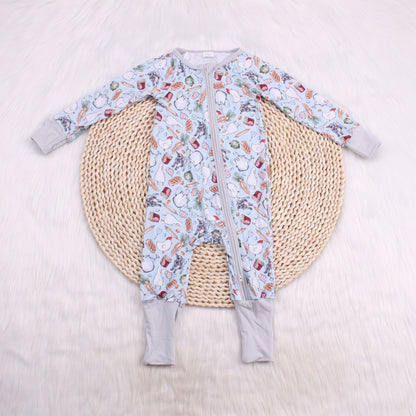 Food Print Bamboo Fiber Baby Crawling Suit