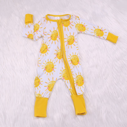 Small Sun Print Bamboo Fiber Baby Crawling Suit