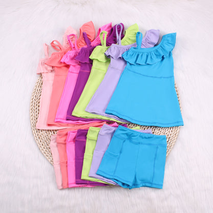 Solid Color Baby Yoga Slip Dress Set（Big）