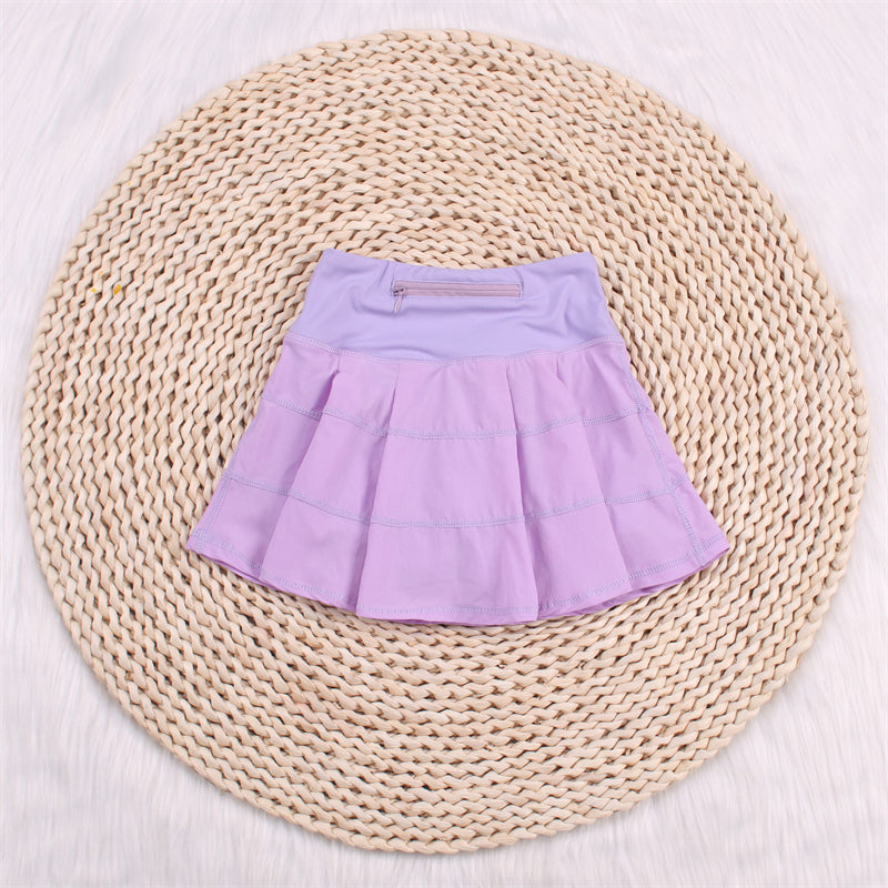 Solid Color Baby Yoga Pleated Skirt（Big）