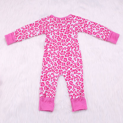 Leopard Print Bamboo Fiber Baby Crawling Suit（Big）