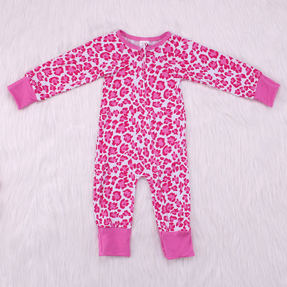 Leopard Print Bamboo Fiber Baby Crawling Suit（Big）