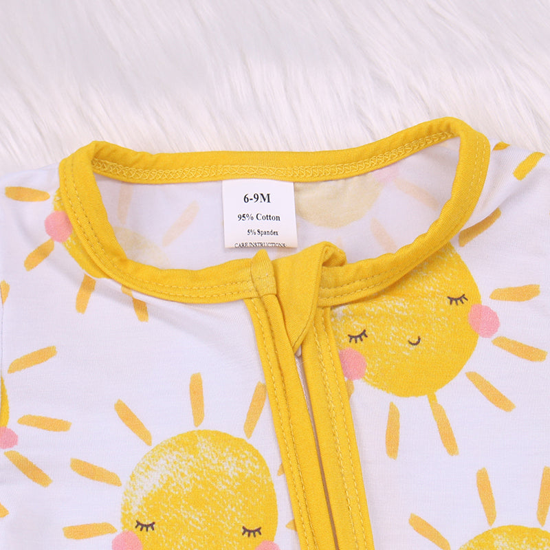 Small Sun Print Bamboo Fiber Baby Crawling Suit