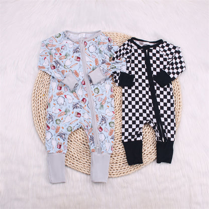 Food Print Bamboo Fiber Baby Crawling Suit