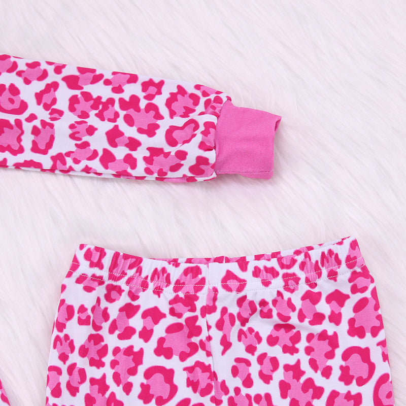 Pink Leopard Print Bamboo Fiber Baby Set