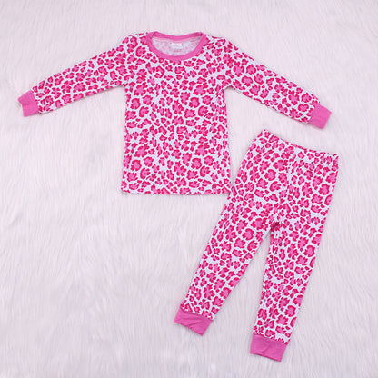 Pink Leopard Print Bamboo Fiber Baby Set