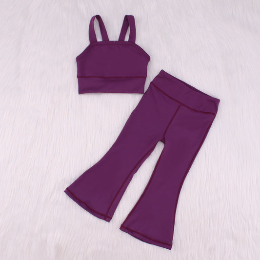 Purplr Sleeveless Baby Yoga Bell Bottoms Set