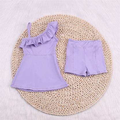 Solid Color Baby Yoga Slip Dress Set（Big）