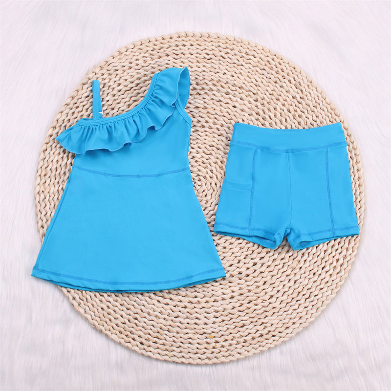 Solid Color Baby Yoga Slip Dress Set（Big）