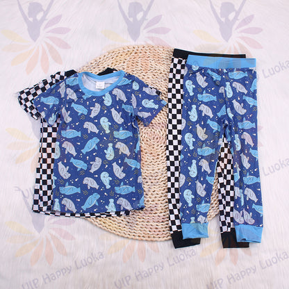 Stripes/Seals Print  Bamboo Fiber Baby Set（Big）